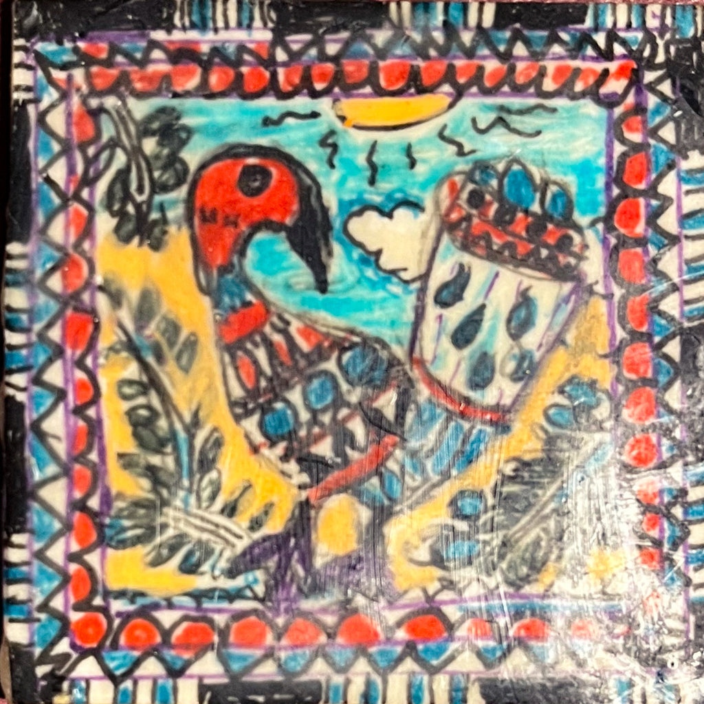 2 x 2 Square EA Madhubani Peacock EA 10032